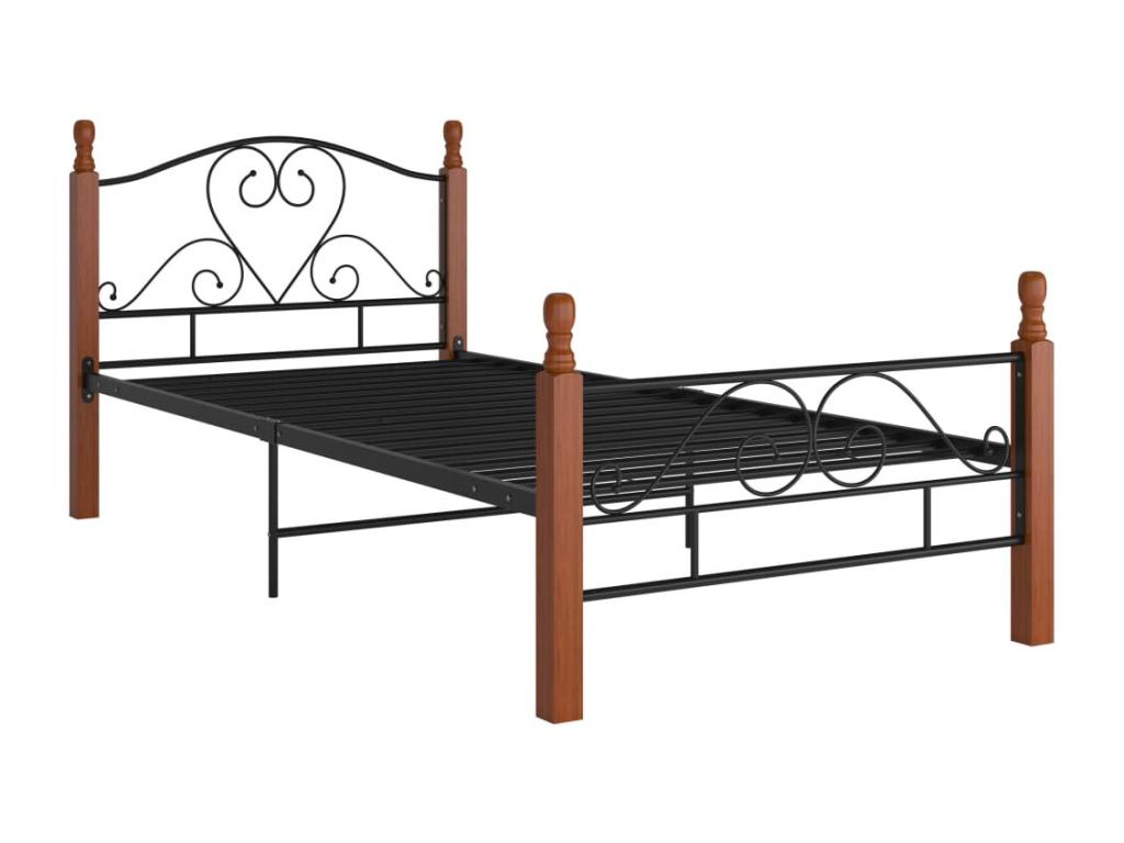 Black Metal Bed, 90 x 200 cm