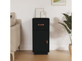 Black Solid Wood Sideboard, 34 x 40 x 75 cm