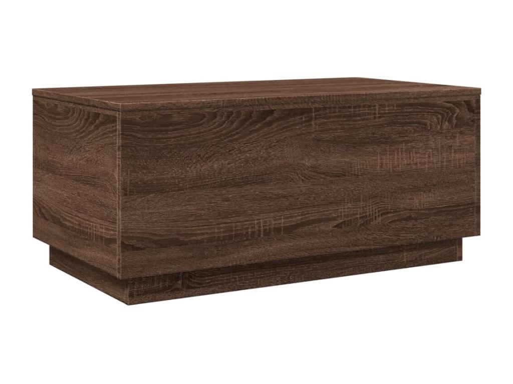 Brown Oak Wood Coffee Table, 90 x 50 x 40 cm