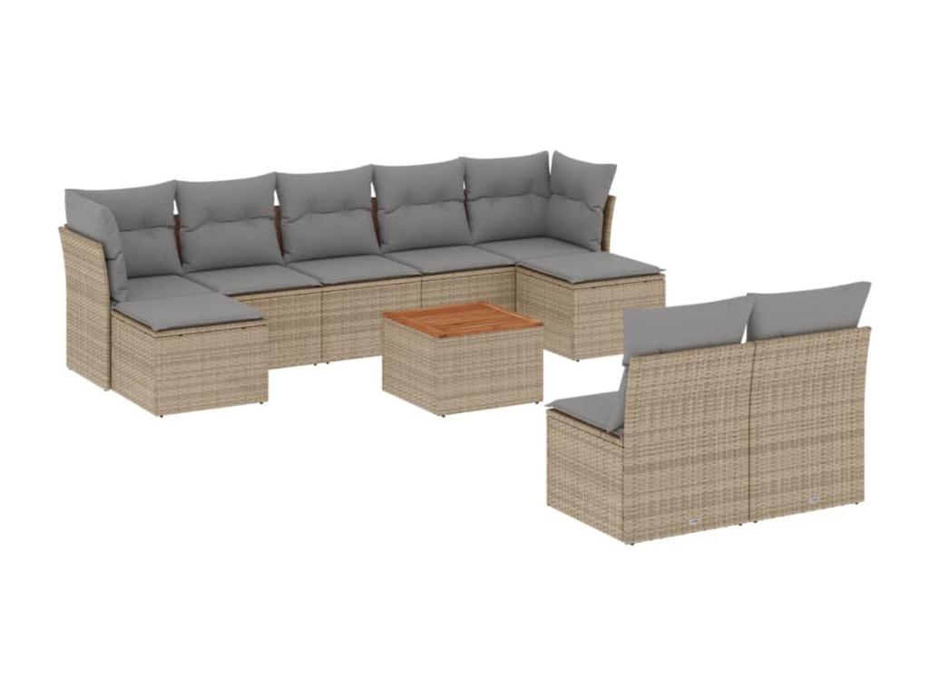 Beige Woven Resin Wicker Outdoor Furniture Set - dlz1766580758756