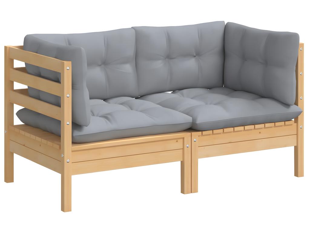 Gray Pine Wood Sofa
