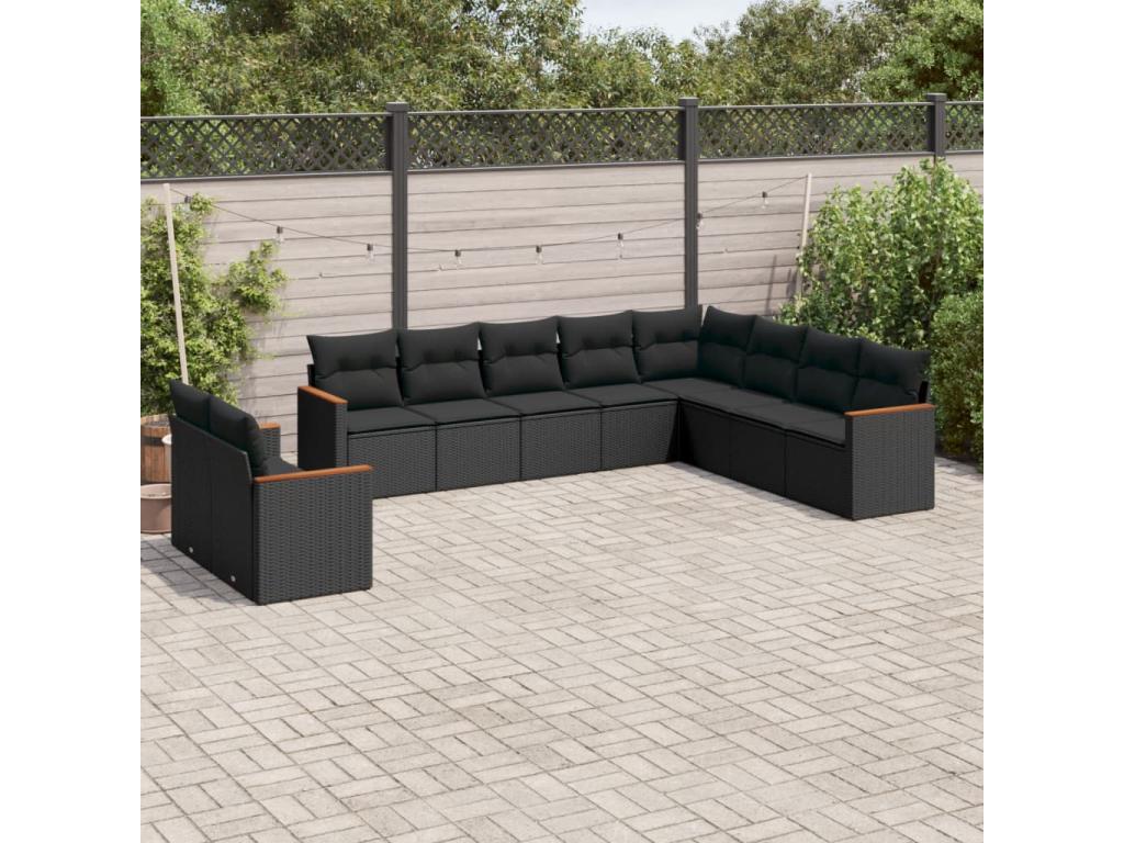 Black Woven Resin Wicker Outdoor Furniture Set - dlz1766580875428