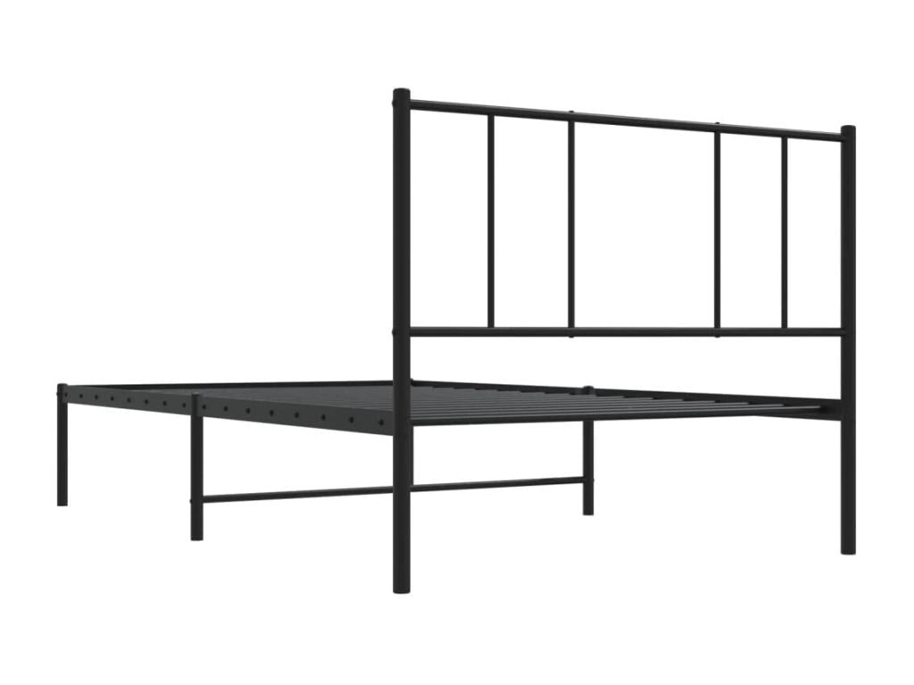 Black Metal Bed Frame, 80 x 200 cm