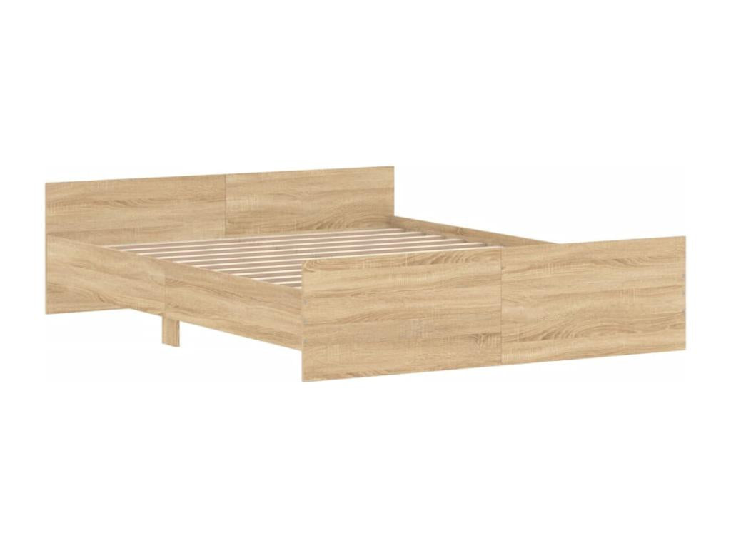 Natural Oak Wood Bed Frame, 160 x 200 cm