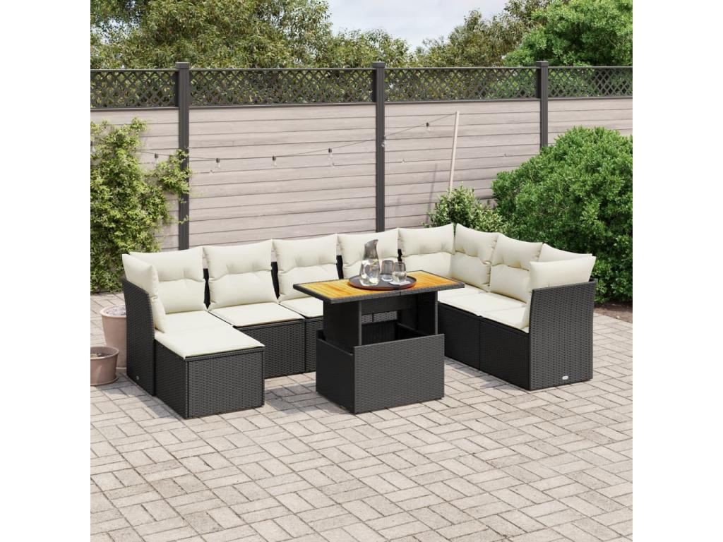 Black Woven Resin Wicker Outdoor Furniture Set - dlz1766580808610