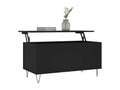 Black Engineered Wood Coffee Table, 90 x 44.5 x 45 cm