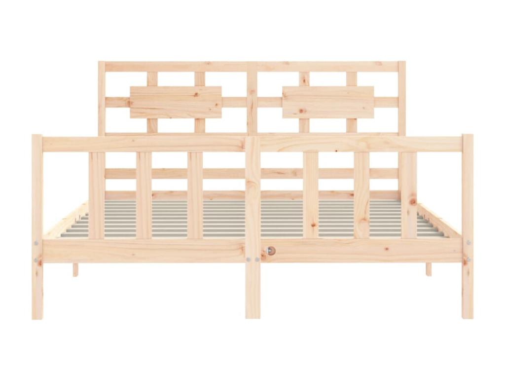 Brown Solid Wood Bed Frame