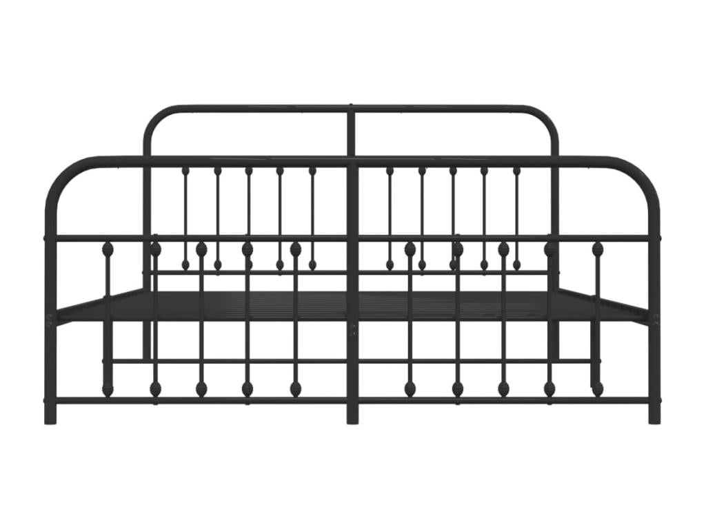 Black Metal Bed Frame, 183 x 213 cm