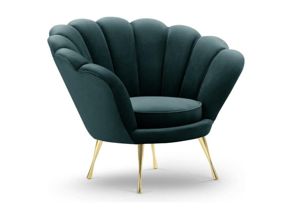 Green Velvet Accent Chair, 98 x 78 x 76 cm