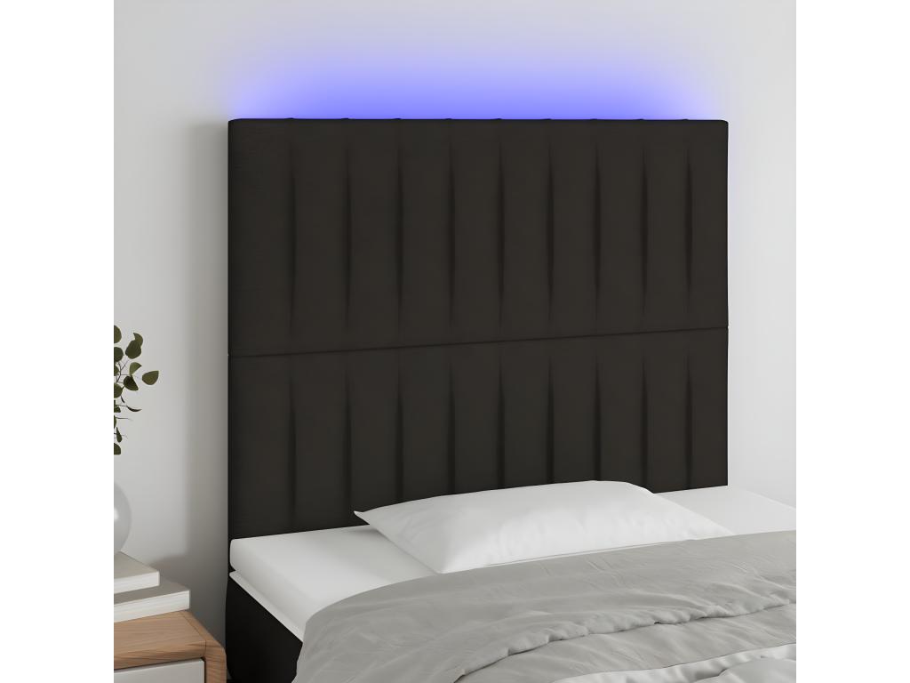 Black Fabric Bed, 80 x 5 x 118 cm