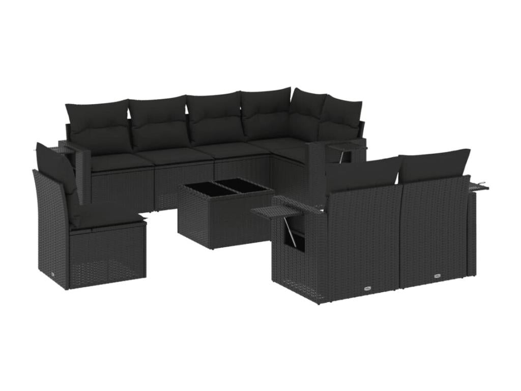 Black Woven Resin Wicker Outdoor Furniture Set - dlz1766580806070