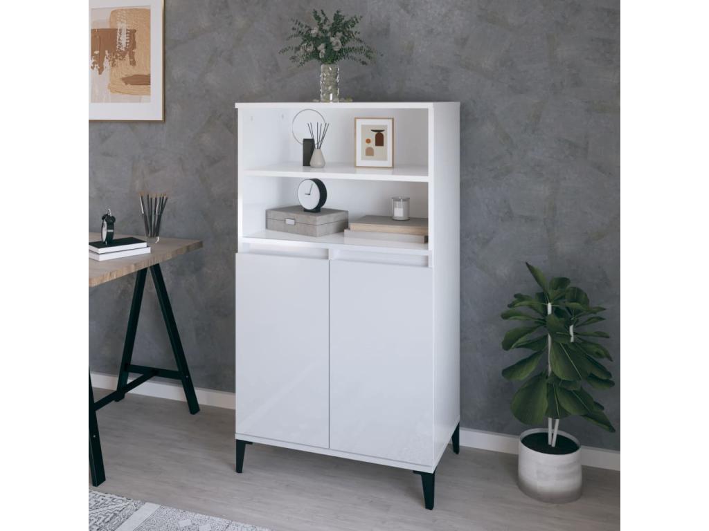 White Engineered Wood Sideboard, 60 x 36 x 110 cm