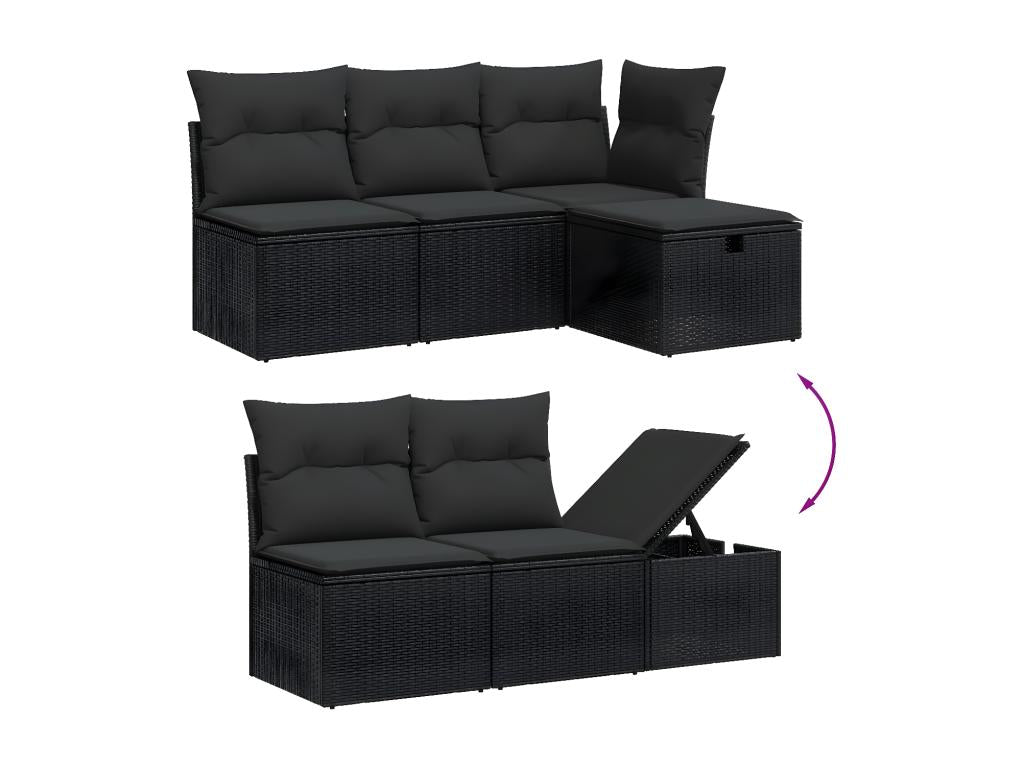 Black Woven Resin Wicker Outdoor Furniture Set - dlz1766580875507