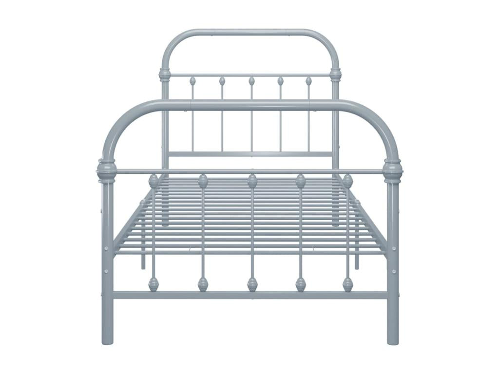 Gray Metal Bed Frame, 90 x 200 cm