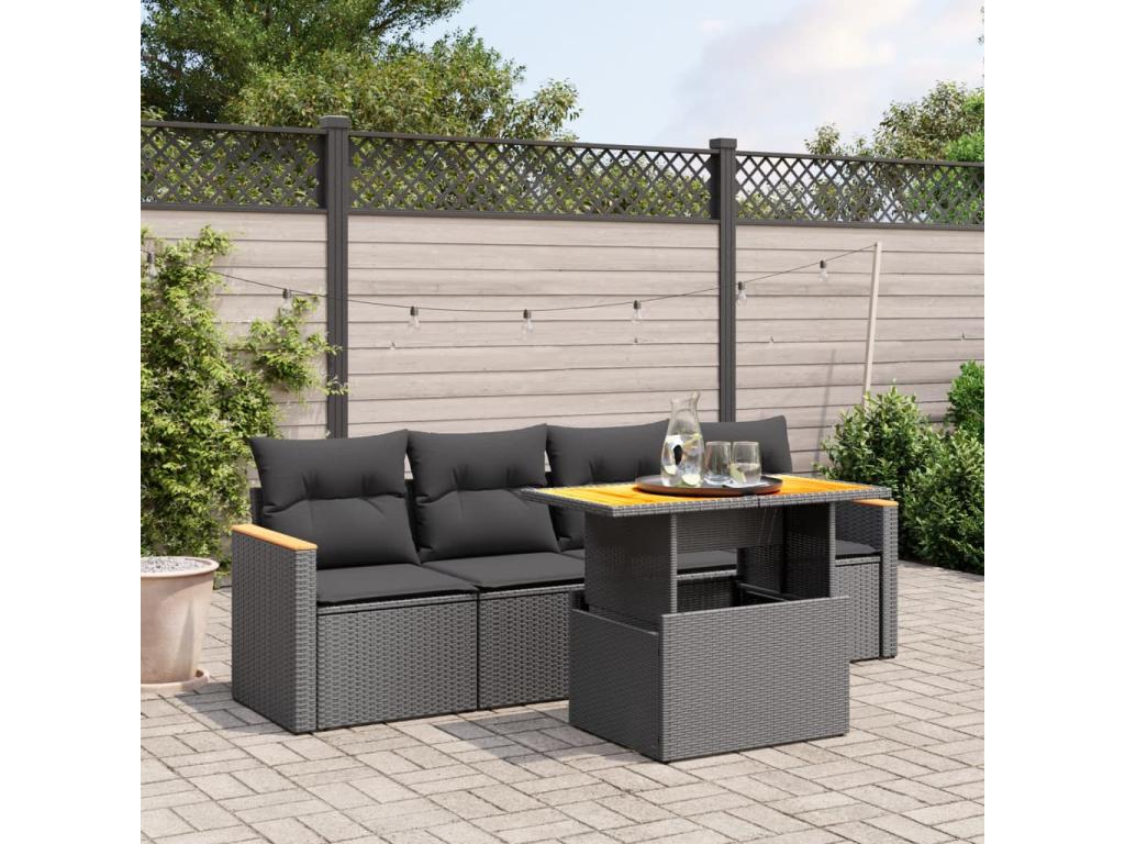 Black Woven Resin Wicker Outdoor Furniture Set - dlz1766580989919