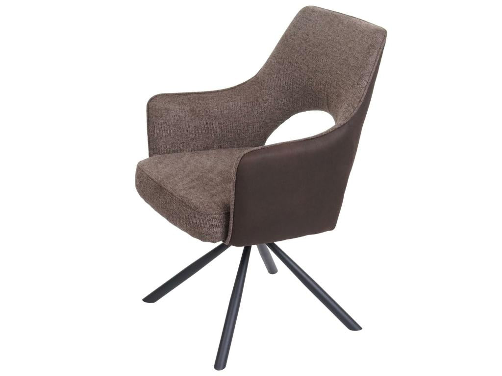 Brown Fabric Accent Chair