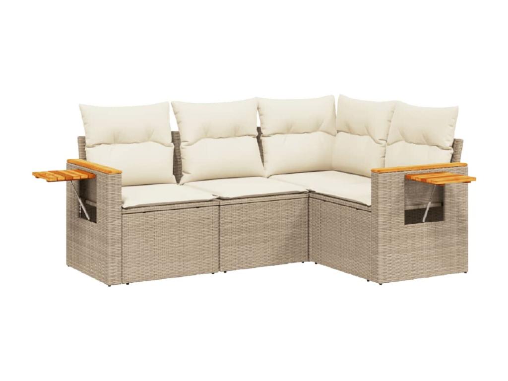 Beige Woven Resin Wicker Outdoor Furniture Set - dlz1766581088515