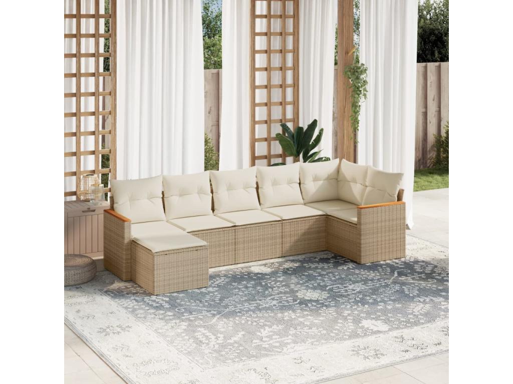 Beige Woven Resin Wicker Outdoor Furniture Set - dlz1766580726673