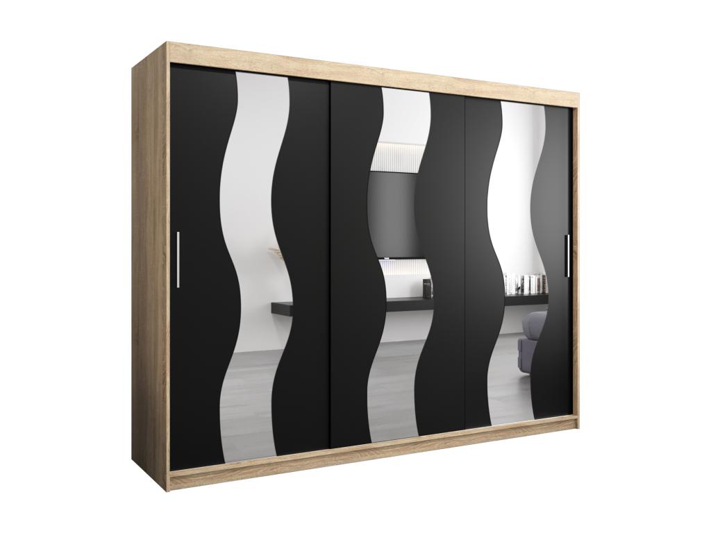 Black Wardrobe, 250 x 62 x 200 cm - dlz1766581003150