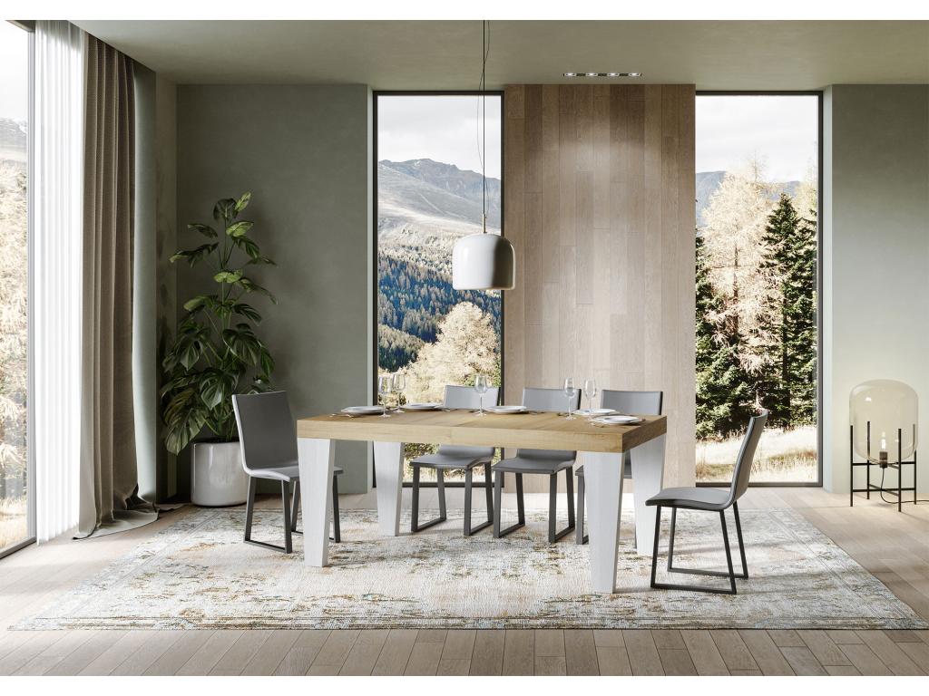 White Oak Wood Table, 90 x 160 cm