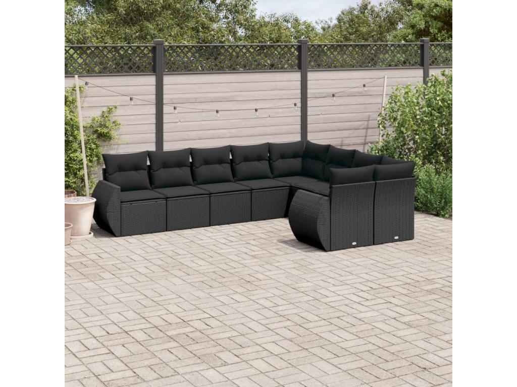 Black Woven Resin Wicker Outdoor Furniture Set - dlz1766580910475