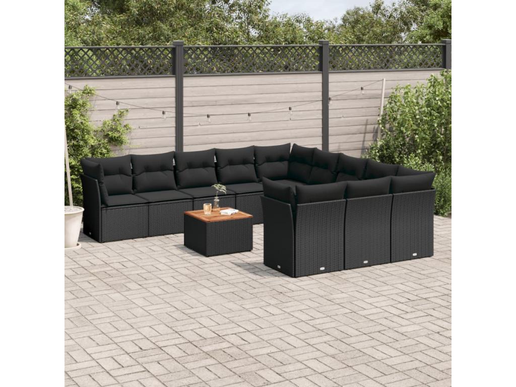 Black Woven Resin Wicker Outdoor Furniture Set - dlz1766580791012