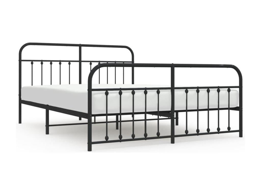 Black Metal Bed Frame, 183 x 213 cm