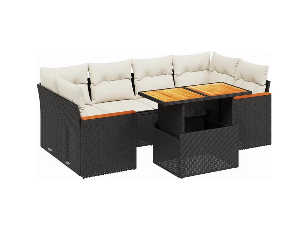 Black Woven Resin Wicker Outdoor Furniture Set - dlz1766580837926