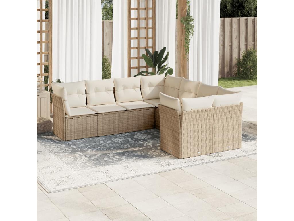 Beige Woven Resin Wicker Outdoor Furniture Set - dlz1766580840433