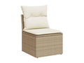 Beige Woven Resin Wicker Outdoor Furniture Set