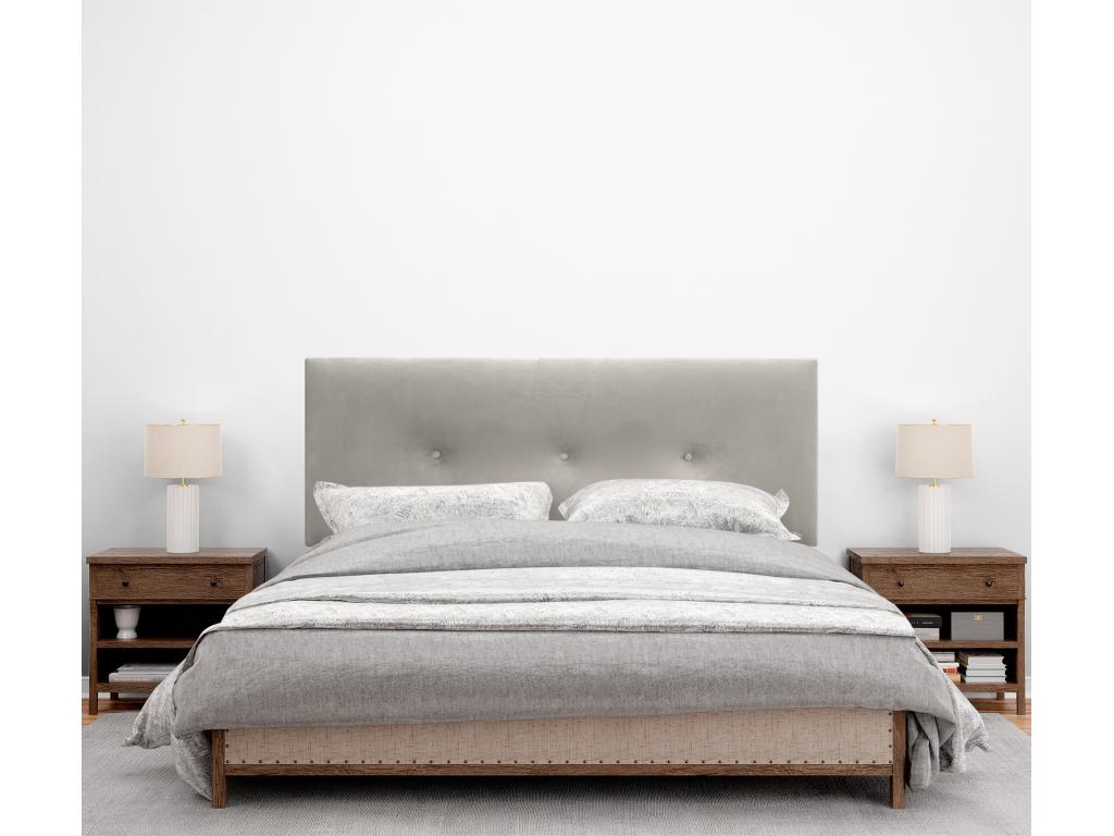 Beige Velvet Bed, 135 x 140 x 120 cm