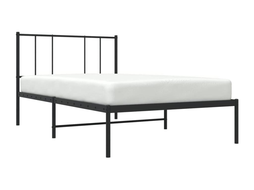 Black Metal Bed Frame, 80 x 200 cm