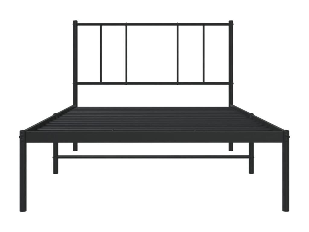 Black Metal Bed Frame, 80 x 200 cm