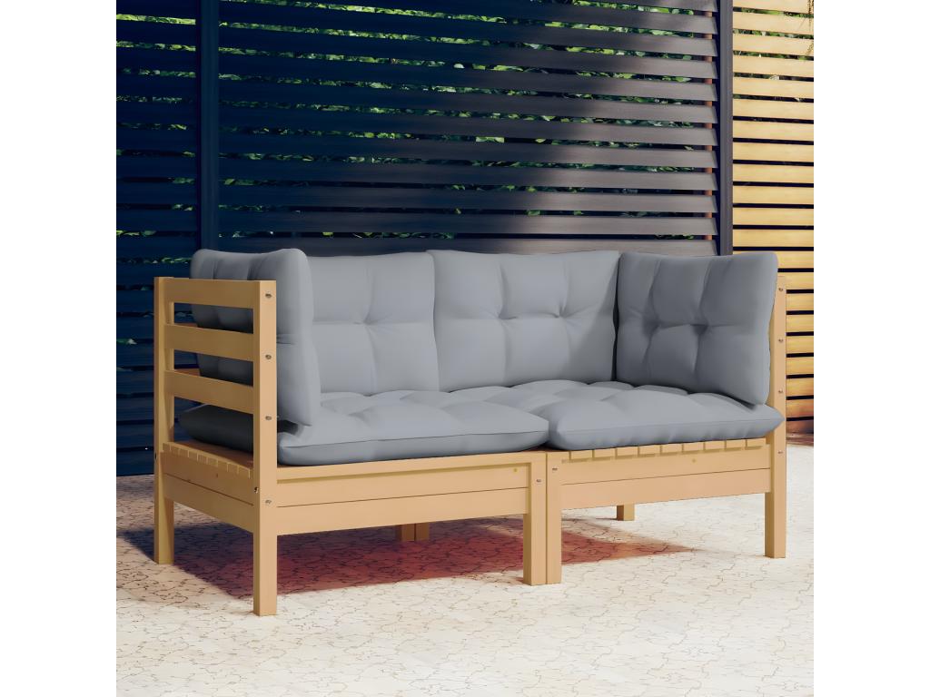 Gray Pine Wood Sofa