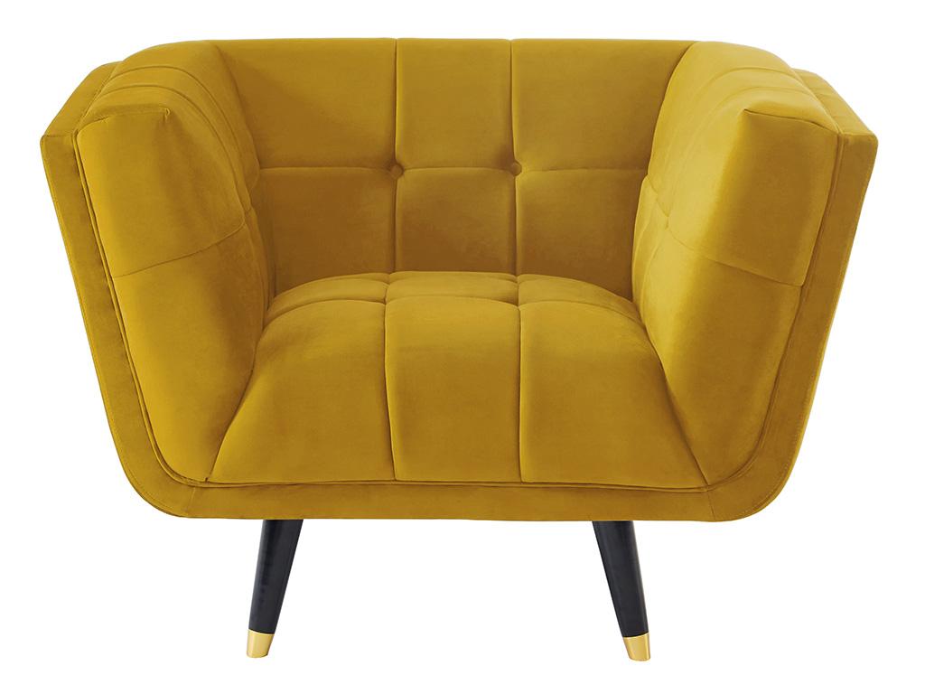 Yellow Velvet Accent Chair