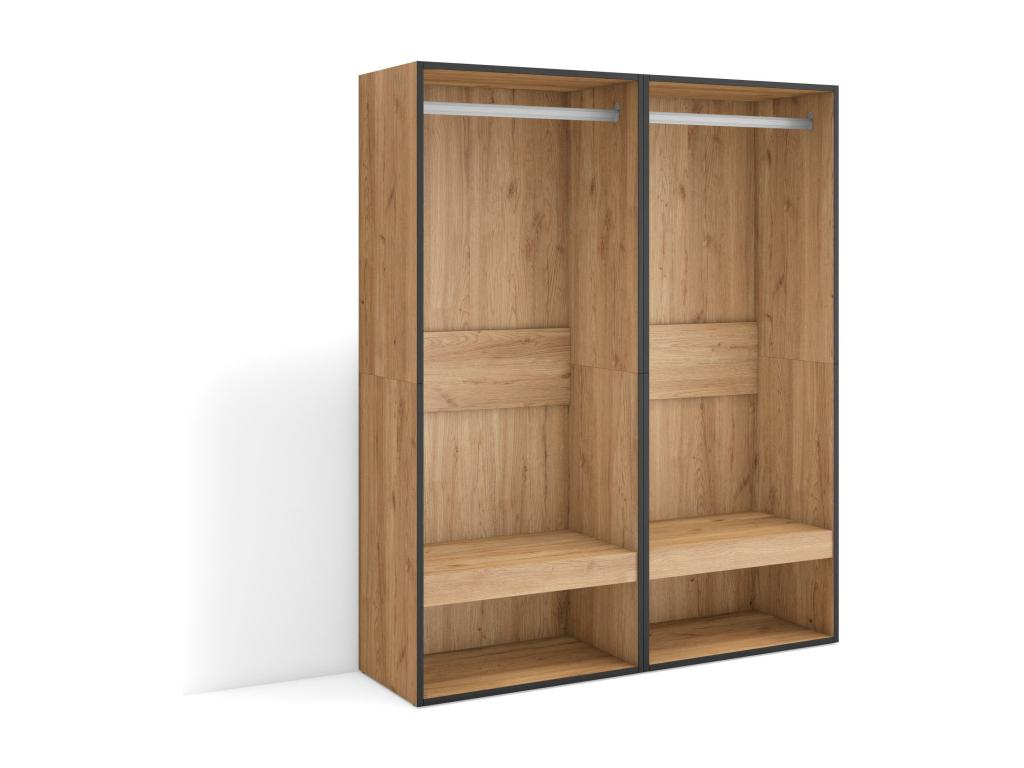 Natural Oak Wood Wardrobe, 120 x 35 x 145 cm