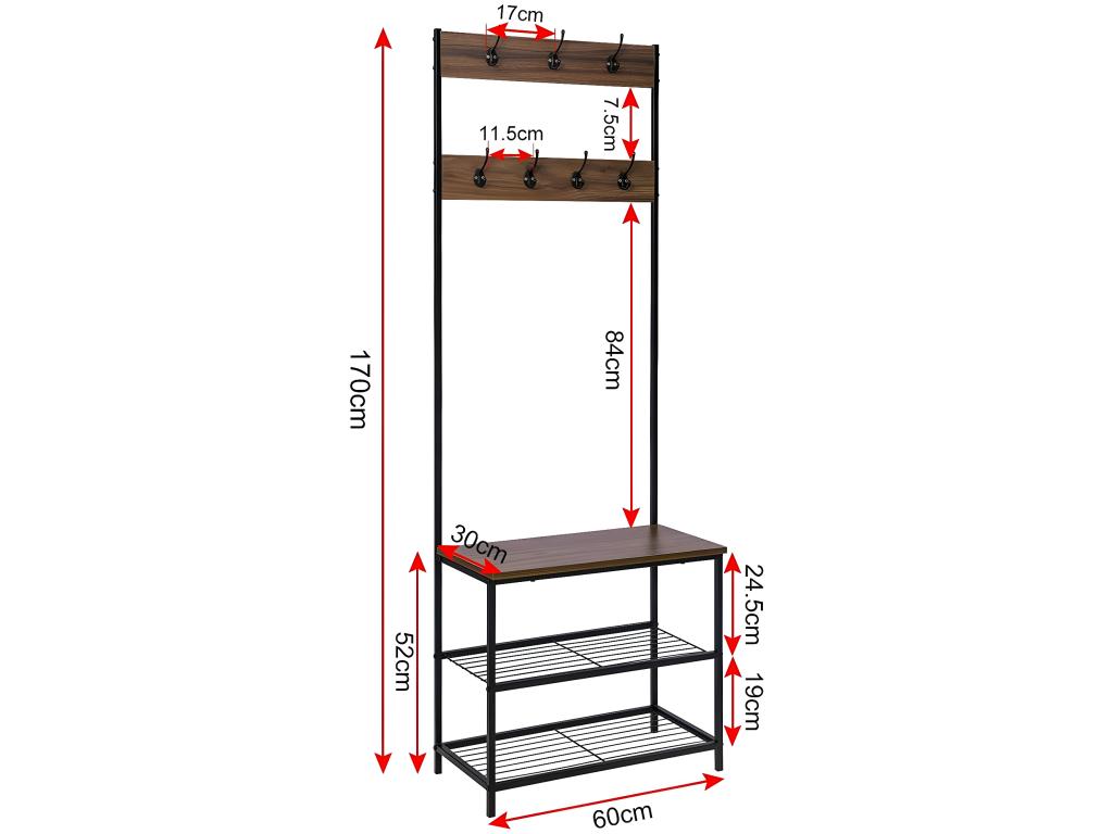 Black Metal Home Furniture, 60 x 30 x 170 cm