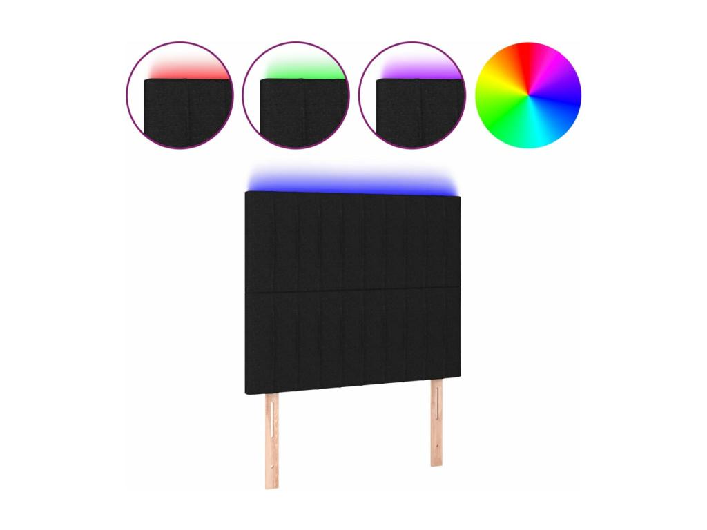 Black Fabric Bed, 80 x 5 x 118 cm