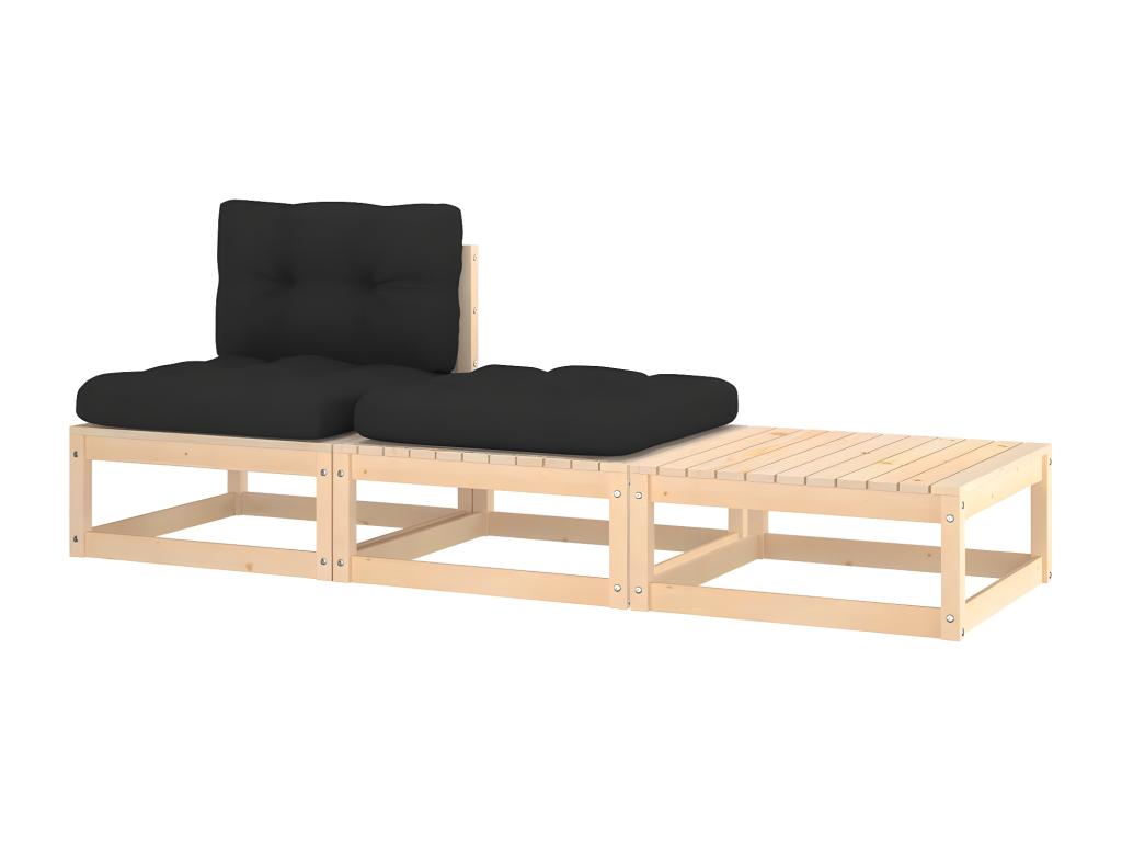 Anthracite Pine Wood Outdoor Furniture Set - dlz1766581020654