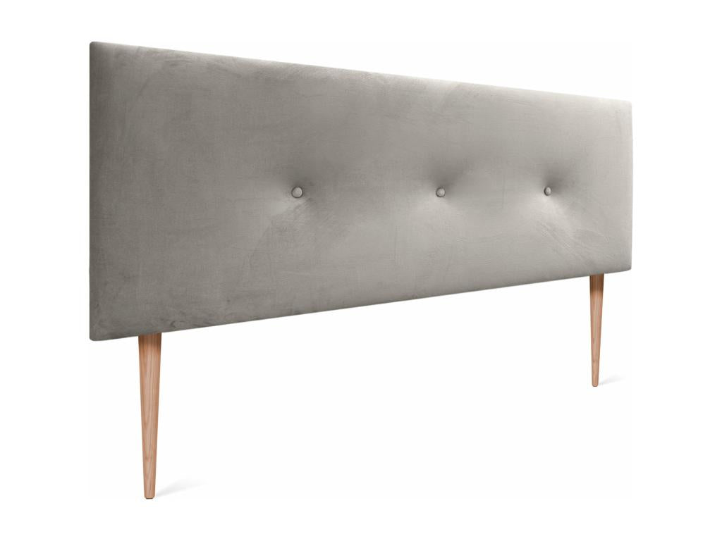 Beige Velvet Bed, 135 x 140 x 120 cm