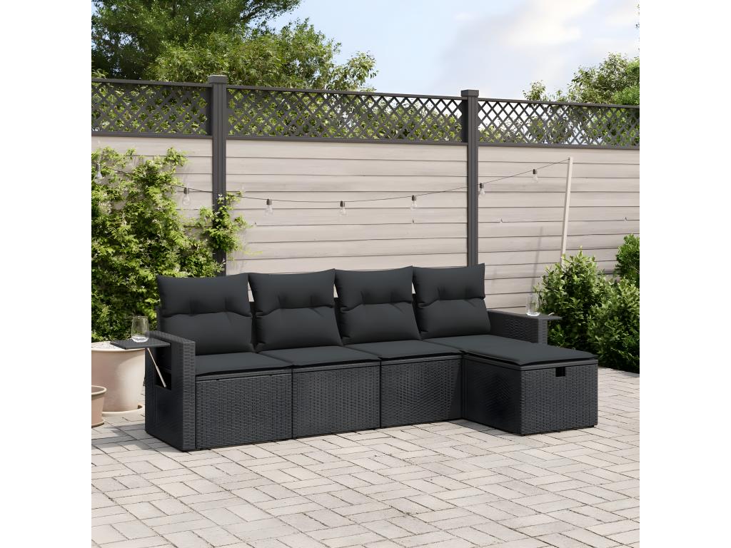 Black Woven Resin Wicker Outdoor Furniture Set - dlz1766580875507