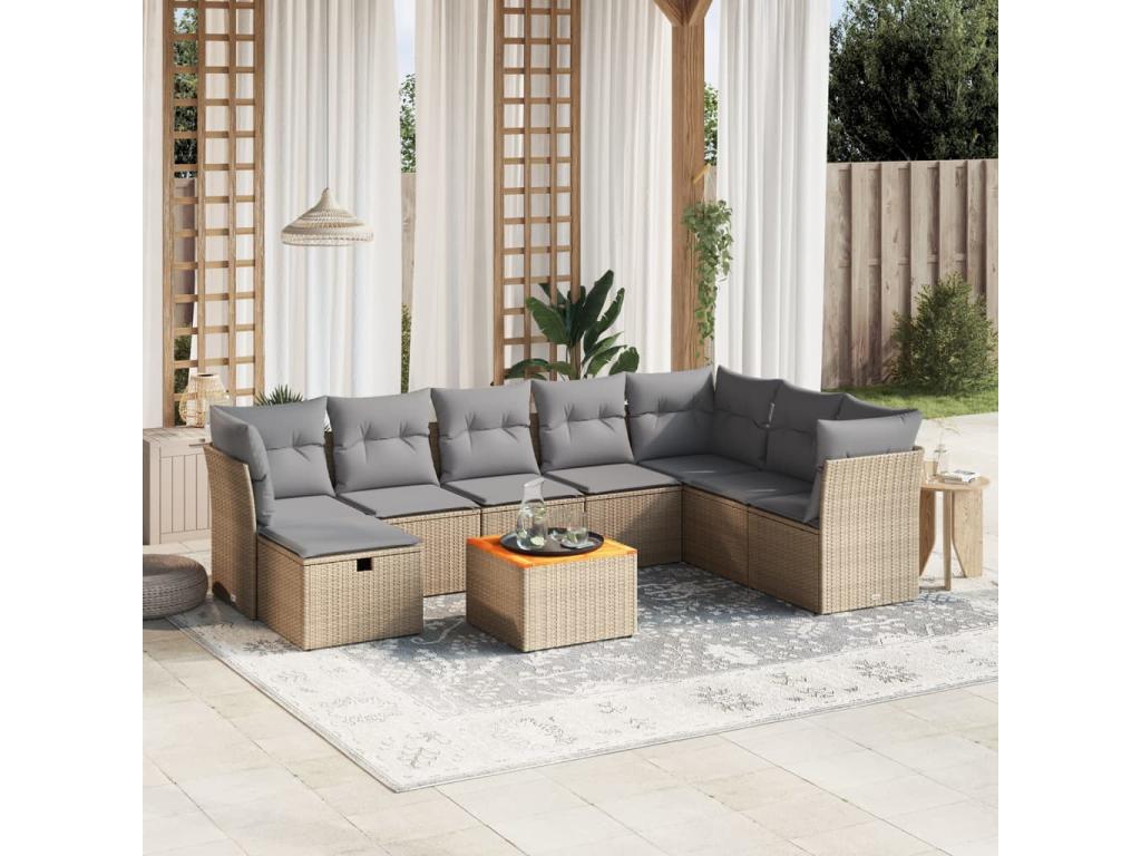 Beige Woven Resin Wicker Outdoor Furniture Set - dlz1766580979183