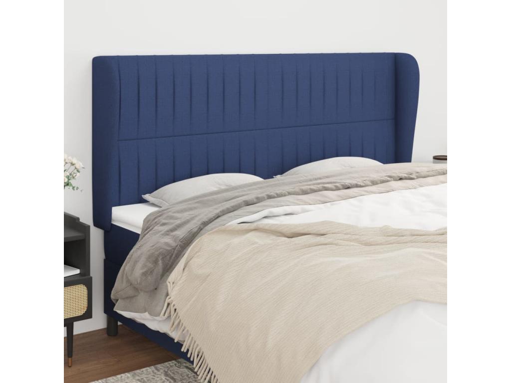 Blue Fabric Bed, 203 x 23 x 118 cm