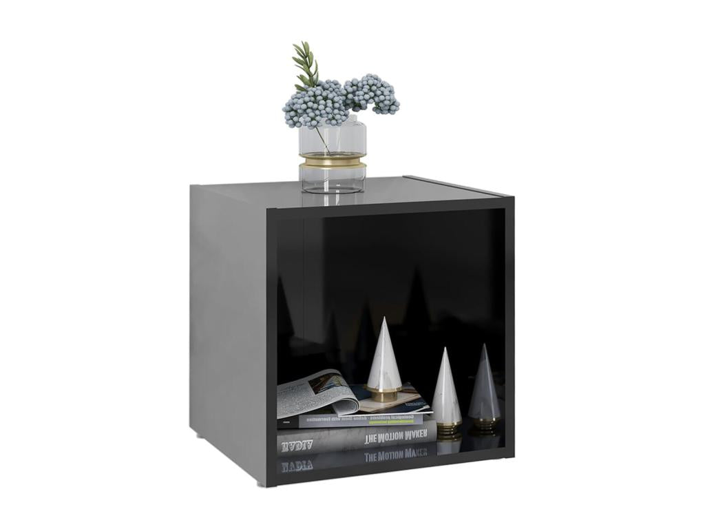 Black Engineered Wood Home Furniture, 37 x 35 x 37 cm