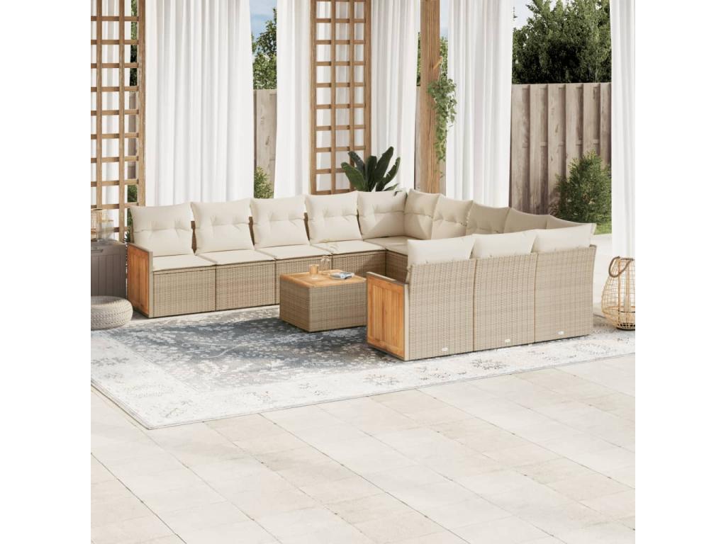 Beige Woven Resin Wicker Outdoor Furniture Set - dlz1766580878122