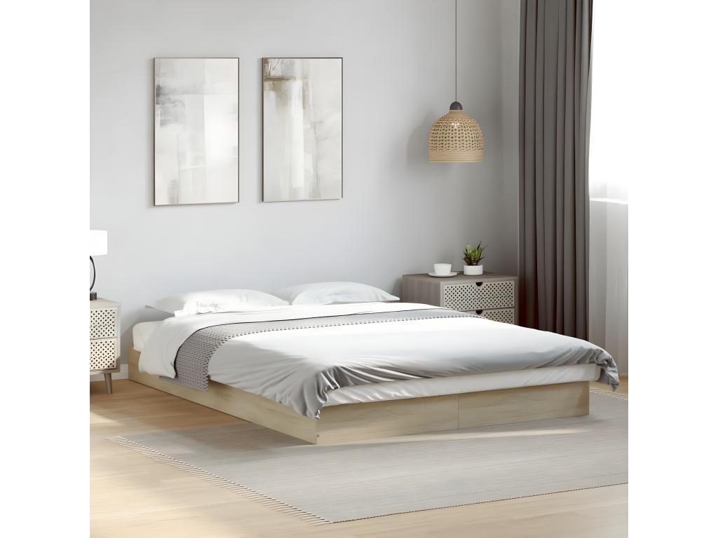 Natural Engineered Wood Bed Frame, 120 x 200 cm
