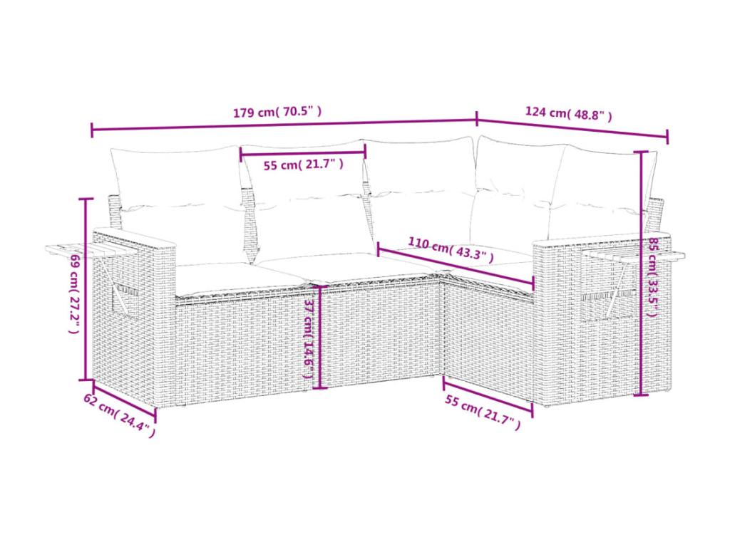 Beige Woven Resin Wicker Outdoor Furniture Set - dlz1766581088515