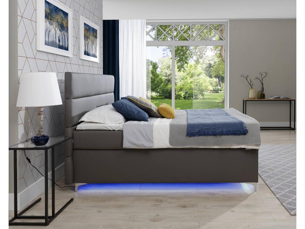 Black Fabric Bed, 160 x 200 cm