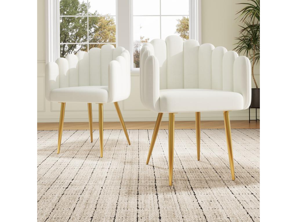 Beige Velvet Home Furniture, 61 x 51.5 x 82 cm