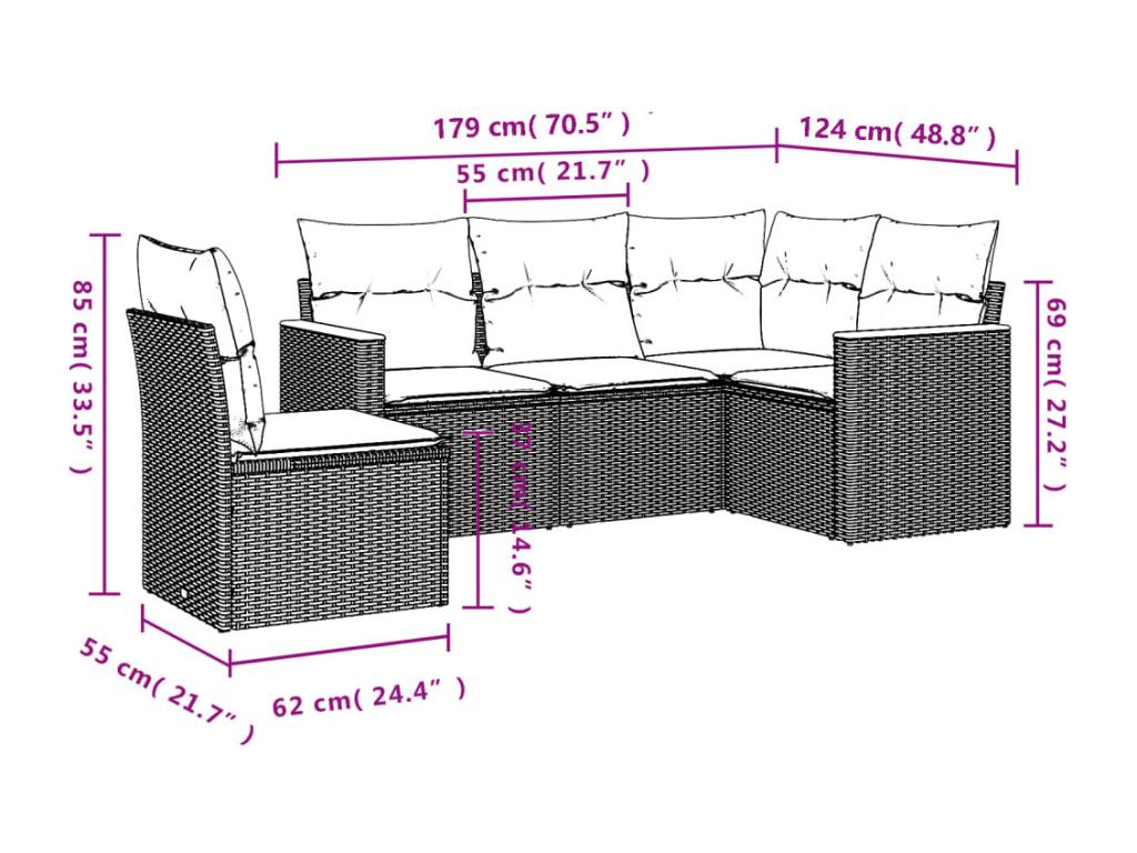 Beige Woven Resin Wicker Outdoor Furniture Set - dlz1766580896105